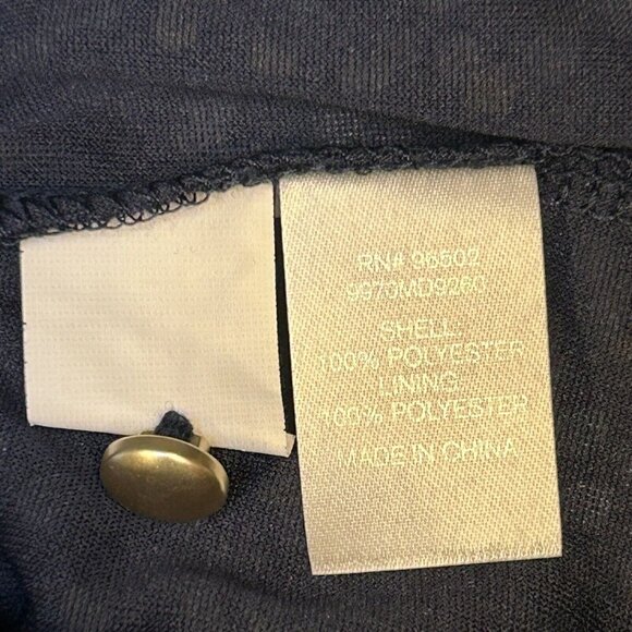 Charming Charlie Dress Womens Medium Shift Dress Blue Dots Roll Tab Sleeves - Picture 7 of 14